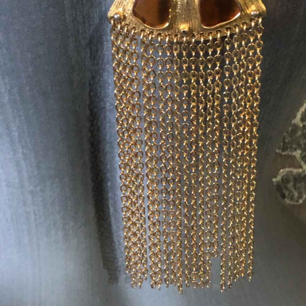 TRIFARI GOLD TONE GLASS CHAIN NECKLACE $650 - Picture 10 of 13